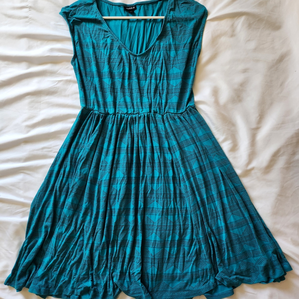 Torrid Teal Skater Dress